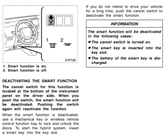 What are the benefits of the smart key deactivation switch