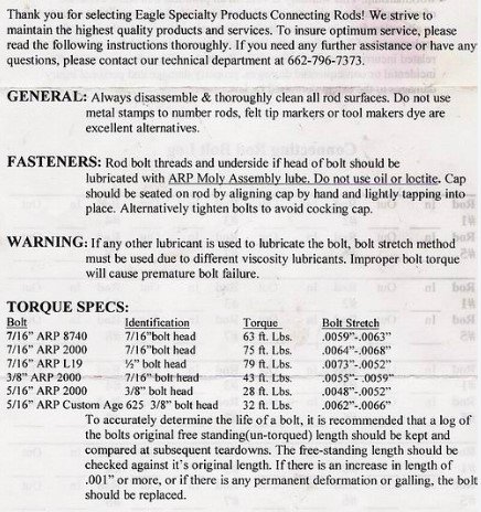 What is an ARP 2000 Bolt Torque Specs