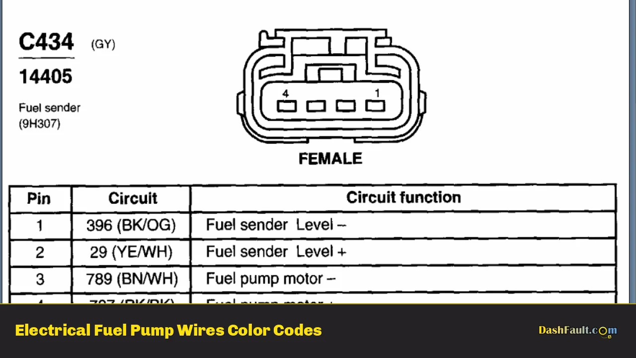 Electrical Fuel Pump Wires Color Codes